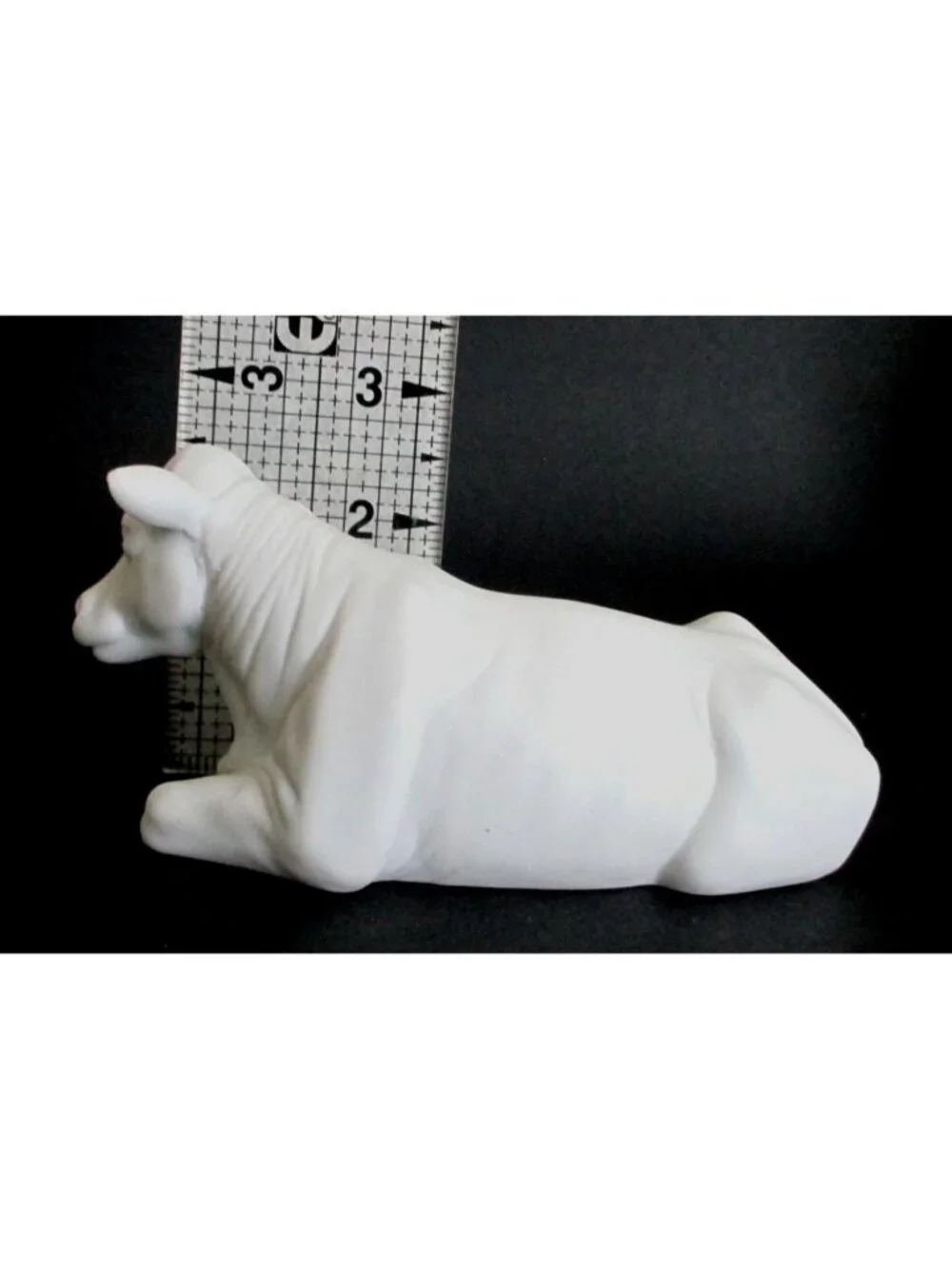 Vintage Avon Nativity Cow Figurine: 1987 Porcelain Bisque, Original Box